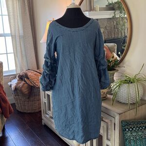 Blue Ruffle Sleeve Dress size 6